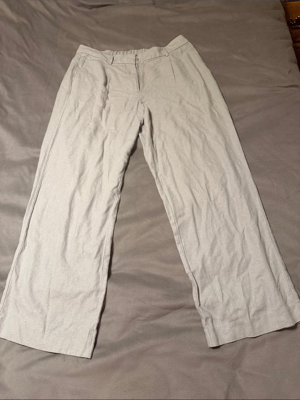 Old Navy Light Gray green Linen-Blend pants